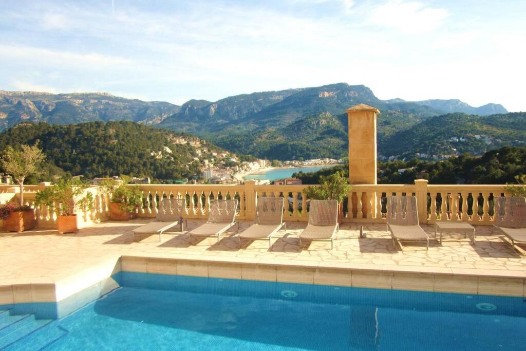 Apartamento En El Puerto De Soller Con Gran Terraza Privada Y Vistas Al Mar. Piscina Comunitaria. Localizado En Un Zona Tranquila Y Muy Soleada. Wifi Gratis Disponible. Parking. Exterior foto